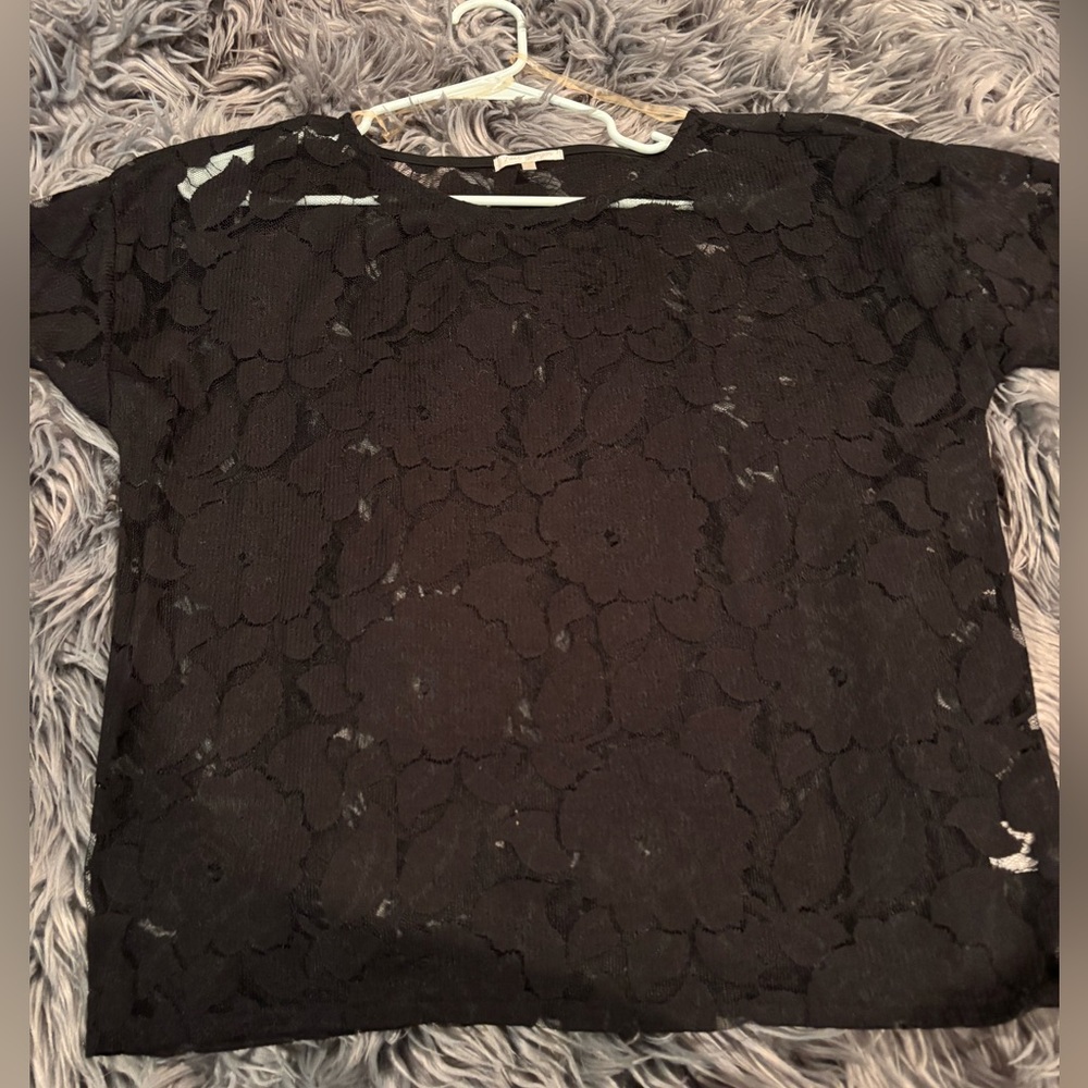 Just Ginger Black Lace Top